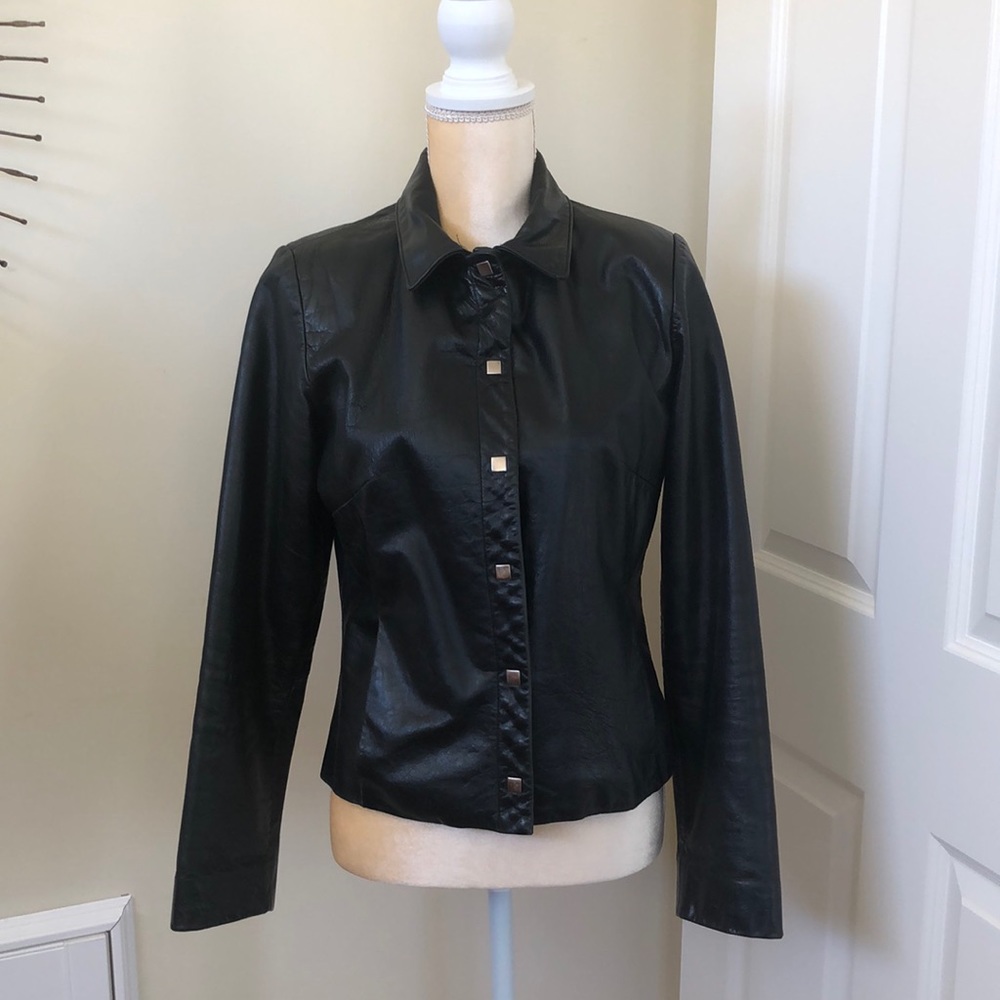 Black leather jacket
